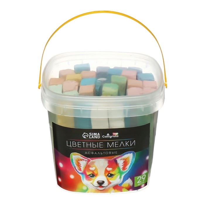 Мелки цветные для асфальта 29 штук Calligrata TOP, брусок Мелки цветные для асфальта 29 штук Calligrata TOP, брусок