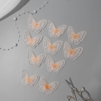 Вязаные элементы &laquo;Бабочки двойные&raquo;, 5 &times; 4 см, 10 шт, цвет персиковый