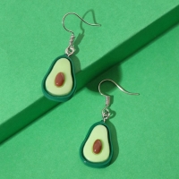 Серьги пластик «Авокадо» в разрезе, цвет зелёно-коричневый Серьги пластик «Авокадо» в разрезе, цвет зелёно-коричневый