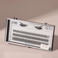 Набор накладных ресниц &laquo;Ласточкин хвост&raquo;, пучки, 12 мм, толщина 0,07 мм, изгиб С, 12 D