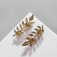 Набор значков (2 шт.) для воротника &laquo;Веточки&raquo;, цвет золото