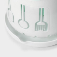 Подставка для столовых приборов Доляна, 3 отделения, 12&times;12&times;9 см, цвет МИКС