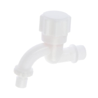 Кран водоразборный со штуцером ZEIN Z9820, 1/2", кругая ручка, PP, кран-букса, белый