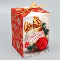 Коробка подарочная новогодняя складная &laquo;С Новым годом&raquo;, шары, 12 х 18 х 12 см, Новый год