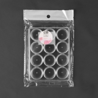 Контейнер для рукоделия, 12 баночек d = 2,3 см, 12,5 × 9,5 × 2 см, цвет прозрачный Контейнер для рукоделия, 12 баночек d = 2,3 см, 12,5 × 9,5 × 2 см, цвет прозрачный