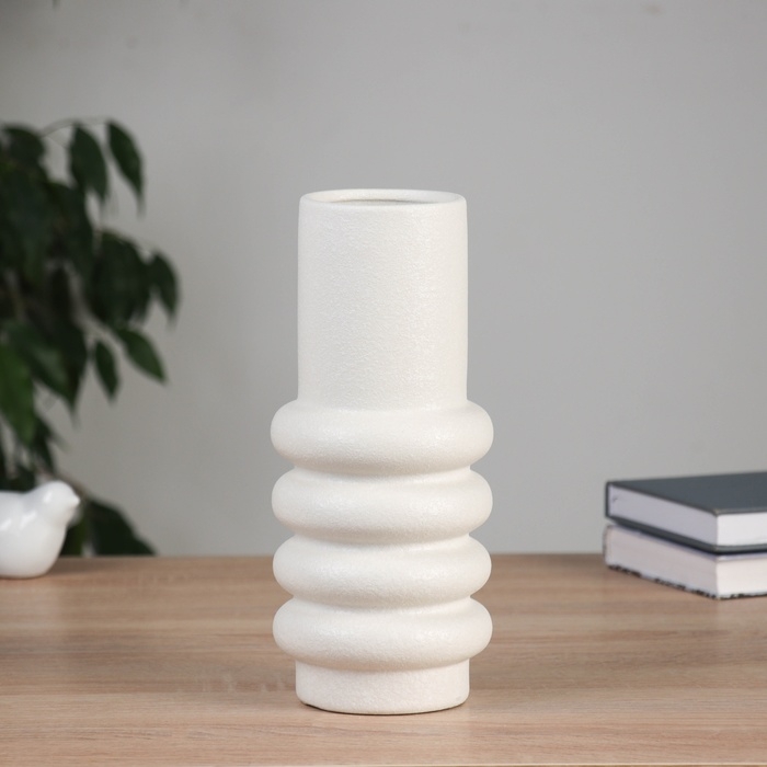 Ваза керамика настольная Ваза керамика настольная "Ксиомар" d-7см, 25х9,5 см, белый