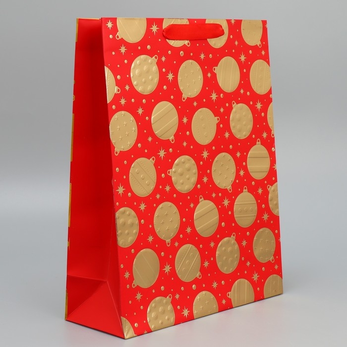 Пакет подарочный новогодний &laquo;Новогодние шарики&raquo; 32 х 26 х 10 см, Новый год