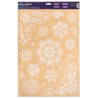 Наклейки новогодние на окна &laquo;Узорные снежинки&raquo; , многоразовые, 33 х 50 см, Новый год