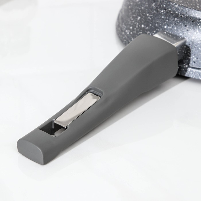 Сковорода &laquo;Гранит&raquo;, d=28 см, съёмная ручка, антипригарное покрытие, цвет серый