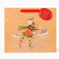 Новый год. Пакет подарочный "Зайка на льду", люкс, 36 х 32 х 12 см. Новый год. Пакет подарочный "Зайка на льду", люкс, 36 х 32 х 12 см.