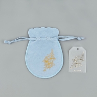 Мешок замшевый  &laquo;Цветы&raquo;, синий, тиснение, 9 &times; 12 см