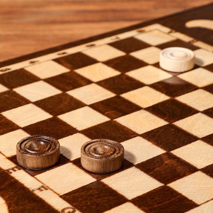 Нарды ручной работы Нарды ручной работы "Медведь", 60х30 см, с шахматным полем, массив ореха, Армения