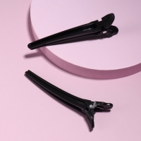 Зажимы для волос, набор - 2шт, 10 см, цвет чёрный