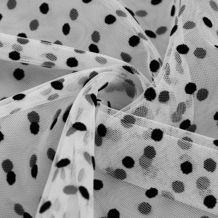 Сетка с флоком &laquo;Горох&raquo;, 150 см, 1 &plusmn; 0,2 м, цвет белый