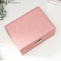 Шкатулка кожзам для украшений "Цветочное кружево" розовая 9,5х16х22 см Шкатулка кожзам для украшений "Цветочное кружево" розовая 9,5х16х22 см