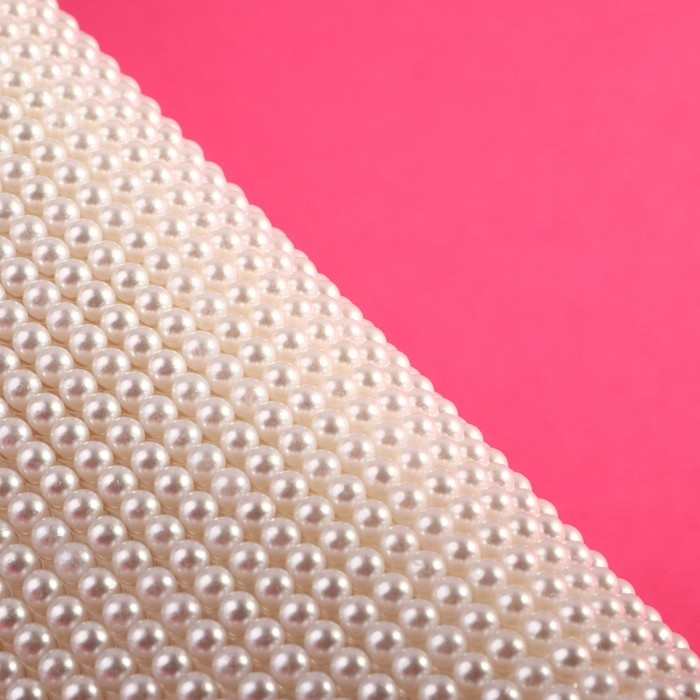 Жемчуг термоклеевой, 40 &times; 24 см, цвет белый
