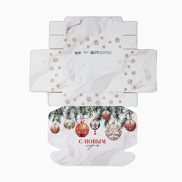 Коробка подарочная новогодняя складная &laquo;Роскошные шары&raquo;, 21 х 15 х 5 см, Новый год