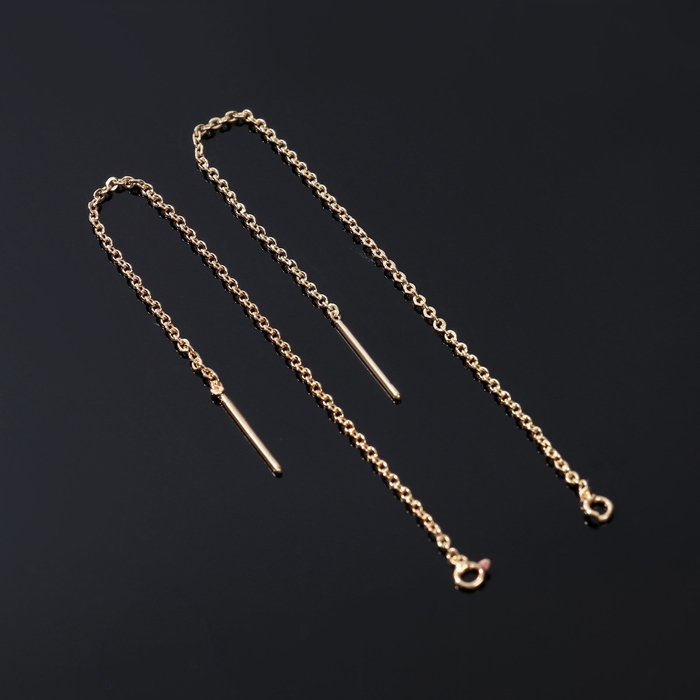 Основы для пусет 100&times;0,8 мм, протяжки с цепочкой, цвет золото (пара)