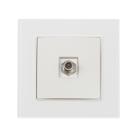 Розетка телевизионная одноместная TOT Glossy Glass, скрытая, стекло, белая Розетка телевизионная одноместная TOT Glossy Glass, скрытая, стекло, белая