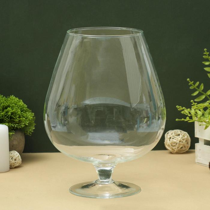 Ваза Ваза "Бренди" бокал на ножке d-13.5см 28х20 см, 5л 2081 прозрачная