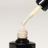 Гель лак для ногтей, &laquo;MILK POTAL&raquo;, 3-х фазный, 8мл, LED/UV, цвет белый/золотистый (02)