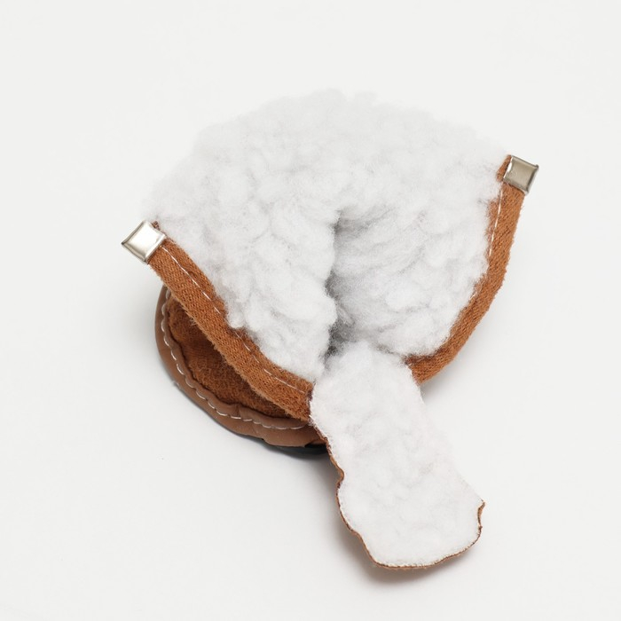 Ботинки Ботинки "Унты", набор 4 шт, размер 3 (подошва 6 х 4,2 см), коричневые