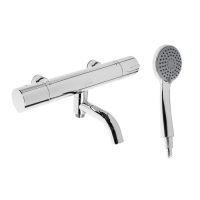 Смеситель для ванны Accoona A62305, двухвентильный, термостатический, душевой набор, хром Смеситель для ванны Accoona A62305, двухвентильный, термостатический, душевой набор, хром