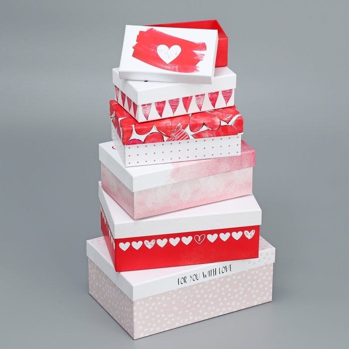 Набор коробок 9 в 1, упаковка подарочная, &laquo;Ты в моём сердце&raquo;, 12 х 7 х 4 - 28 х 18.5 х 11.5 см