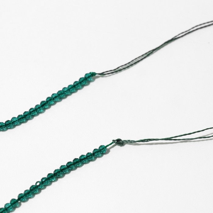 Бусины на нити шар №2 гранёный &laquo;Шпинель&raquo;, цвет зелёный, 36 см