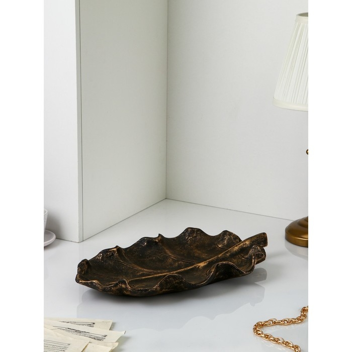 Органайзер &laquo;Лист №4&raquo;, полистоун, цвет чёрный