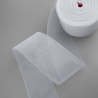 Шторная лента трубная, органза, 10 см, 50 ± 1 м, цвет прозрачный Шторная лента трубная, органза, 10 см, 50 ± 1 м, цвет прозрачный