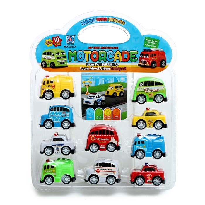 Набор машинок &laquo;Городской транспорт&raquo;, инерция, 10 штук