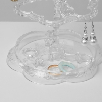 Подставка под серьги &laquo;Лепестки&raquo; 14,5&times;14,5&times;17 см, 2 яруса, цвет прозрачный