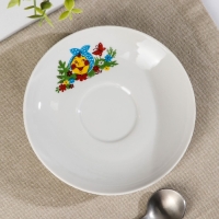 Блюдце чайное фарфоровое «Веселый Колобок», d=14 см, микс Блюдце чайное фарфоровое «Веселый Колобок», d=14 см, микс