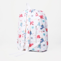 Рюкзак школьный из текстиля на молнии, наружный карман, цвет белый