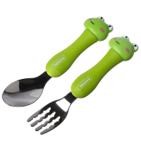 Набор детских столовых приборов в футляре &laquo;Лягушата&raquo;, вилка, ложка