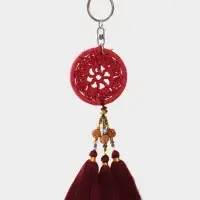 Брелок "Ловец снов" 19 см, цв. бордовый