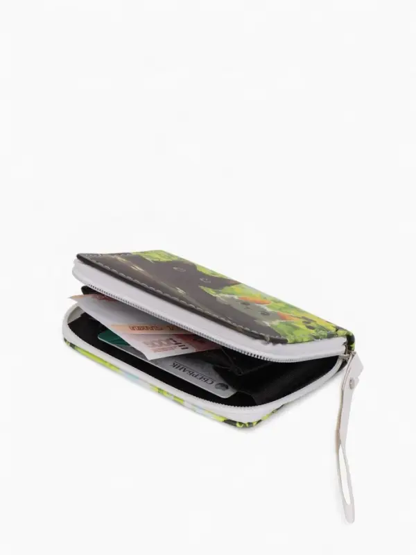 Кошелек дет 07-01-01 Июнь2533 кот, 12*1,5*9 см, 2 отд+отд/молн, д/карт, зеленый