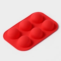 Форма для выпечки Доляна &laquo;Полусферы&raquo;, силикон, 24&times;16 см, 6 ячеек, d=5,5 см, цвет МИКС
