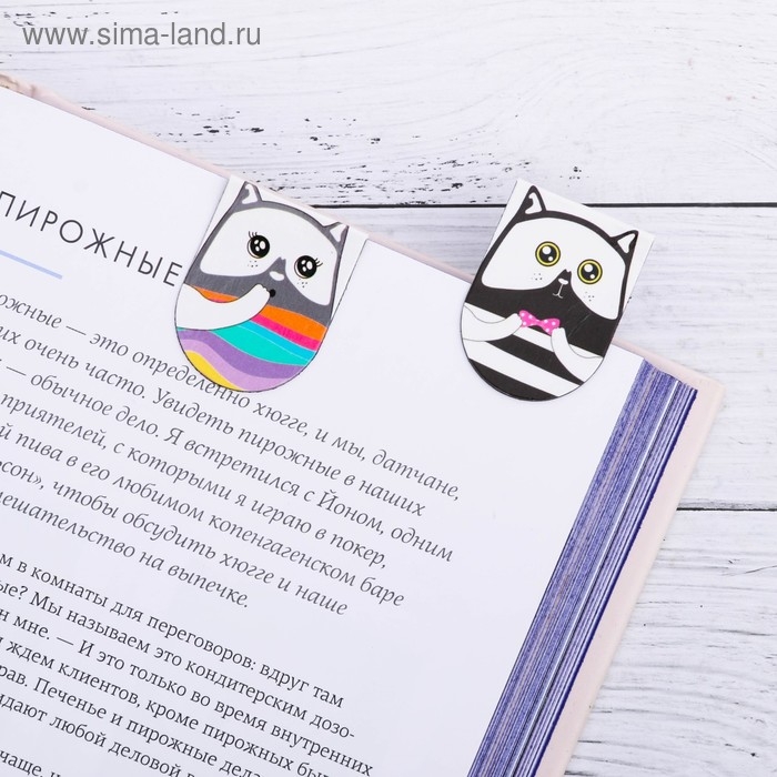 Закладки магнитные для книг, 6 шт &laquo;Кошачьи дела&raquo;