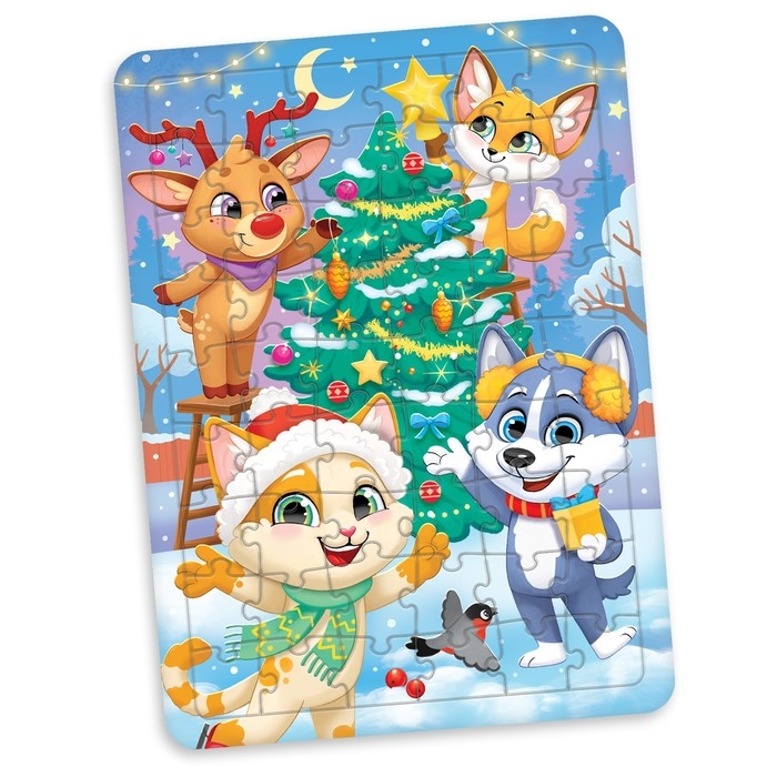 Пазл &laquo;Новогодние зверята&raquo;