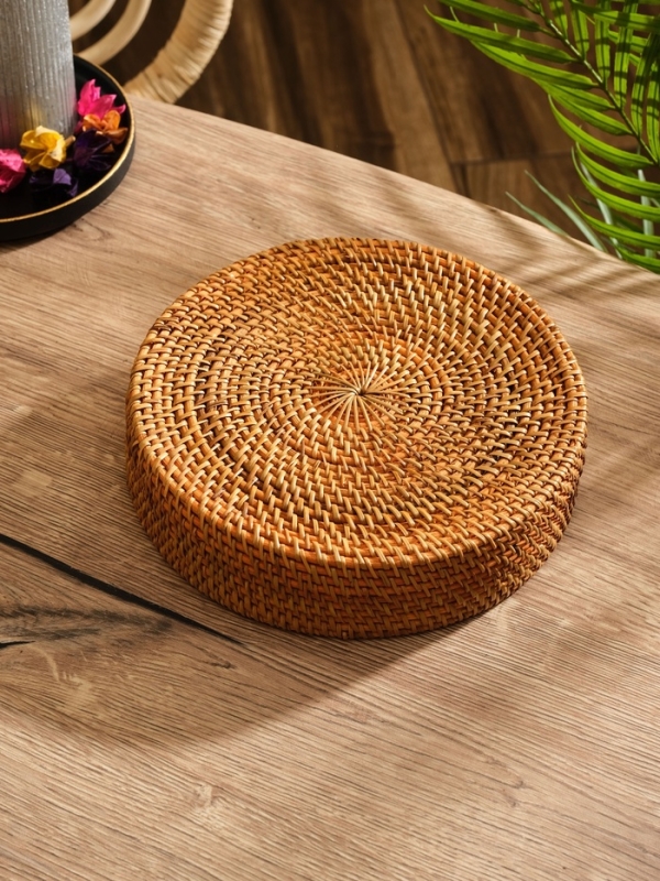 Корзина плетеная ротанг, 20х20х6 см