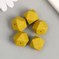 Бусина силикон "Многогранник" оливковая d=1,7 см