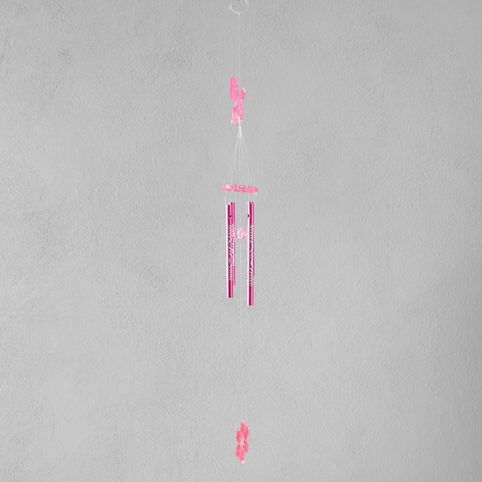 Музыка ветра пластик "Бабочка с цветком" МИКС 4 трубки 40 см