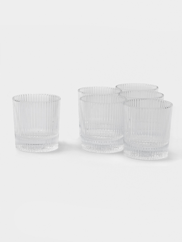 Набор стаканов для виски "Страйп", 6 шт, 300 мл, р-р стакана: 8,75х8,75х9,25 см