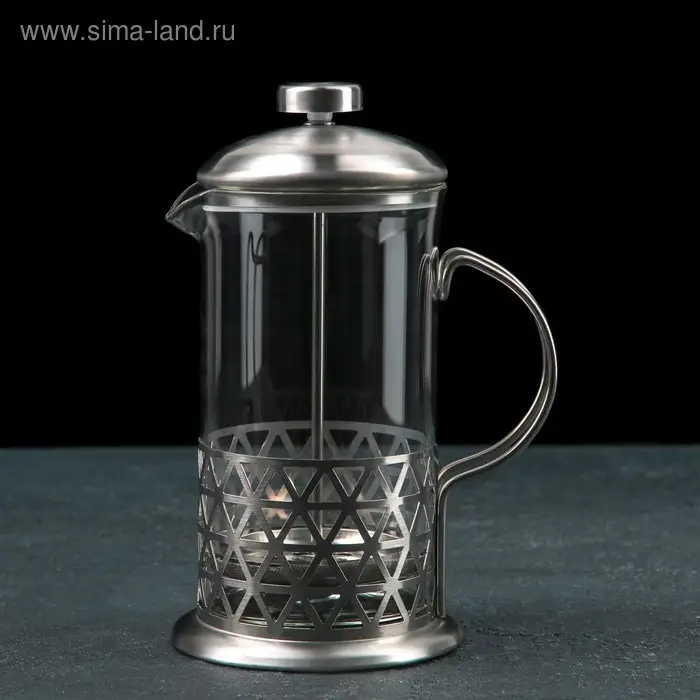 Френч-пресс стеклянный Доляна &laquo;Фараон&raquo;, 600 мл, 14&times;11&times;21,5 см