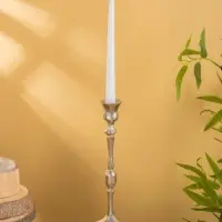 Подсвечник "Грани" алюминий 30 см, цв. серебро