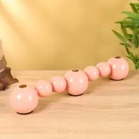 Подсвечник на 3 свечи &laquo;Бусы&raquo;, с 7 сферами, 44&times;8&times;8 см, пудровый