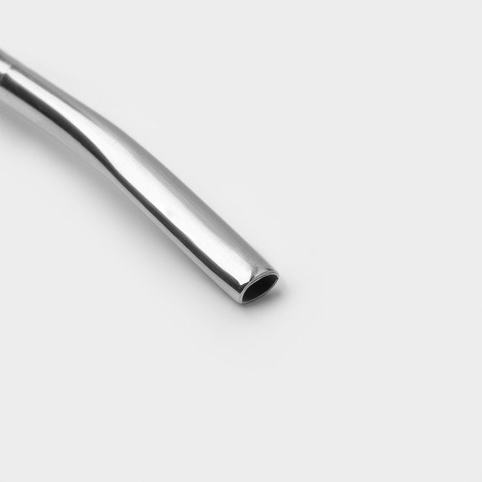 Бомбилья для чая Мате из нержавеющей стали, длина 17,5 см, цвет серебряный