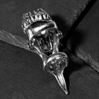 Кольцо &laquo;Коготь&raquo; дракон с красными глазами, цвет красный в чернёном серебре, 20 размер